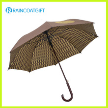 Holzgriff Regenschirm Adversting gerade Custom gedruckt Golf Regenschirm 8ribs
